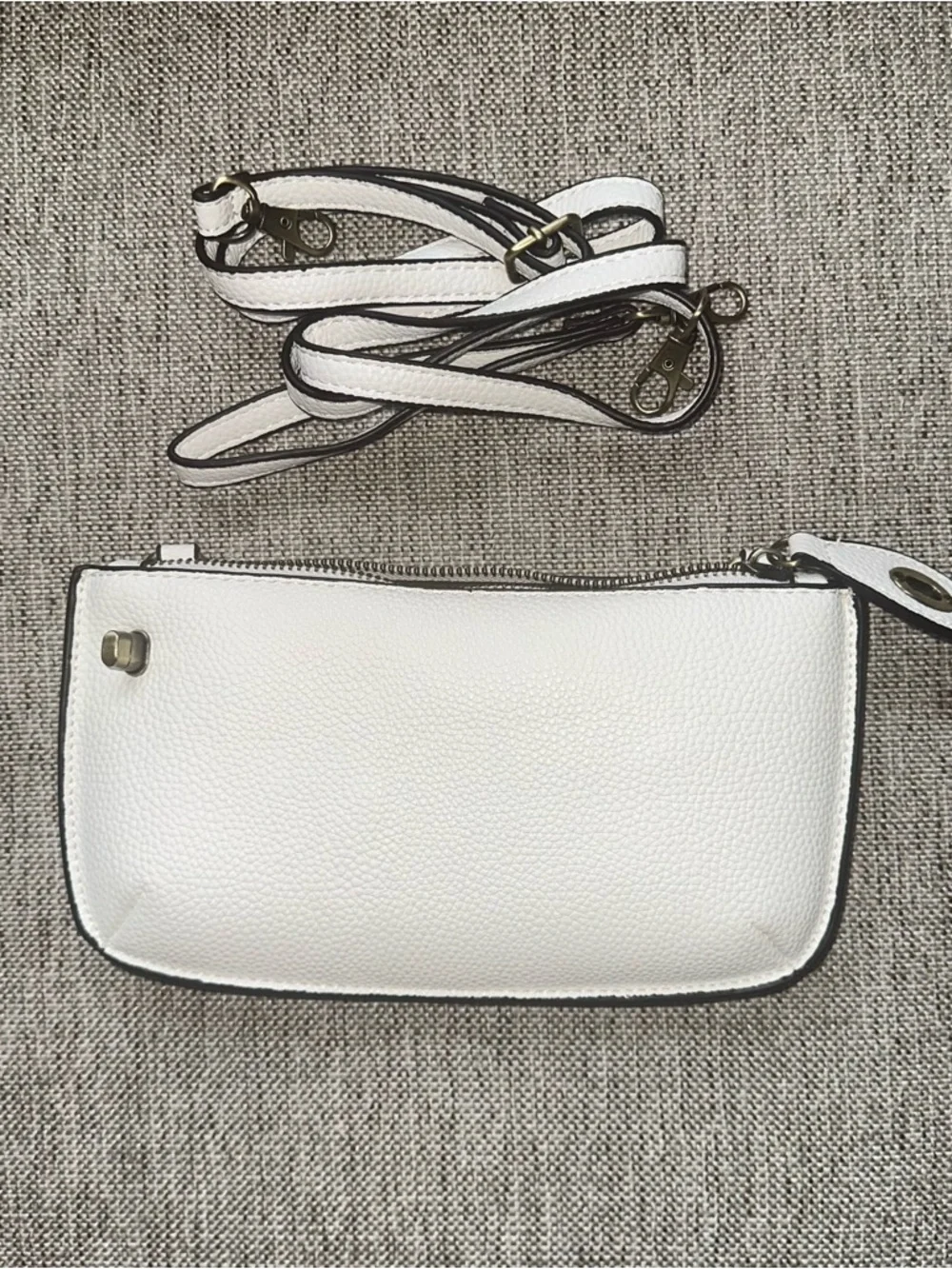 White Crossbody Wristlet Bag - Picture 1 of 4